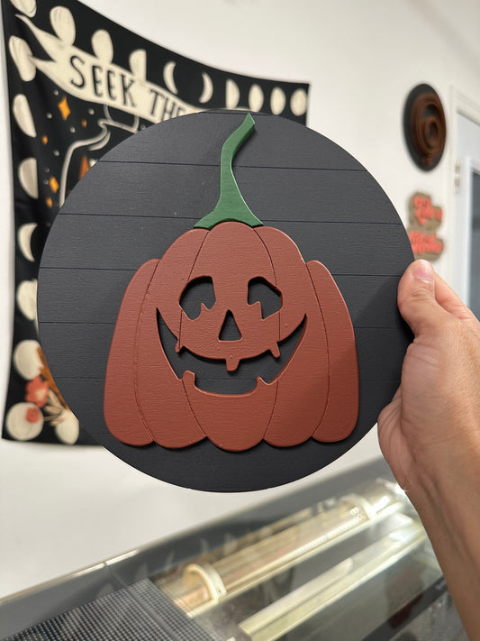 Jack O Lantern Wooden Sign