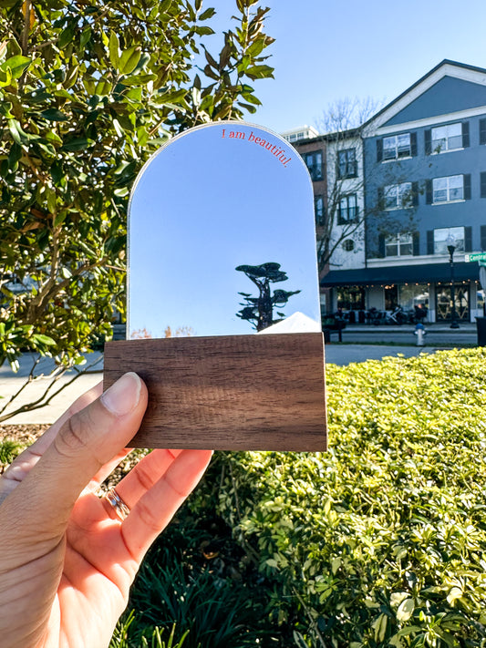 "I am beautiful" Desk Mirror