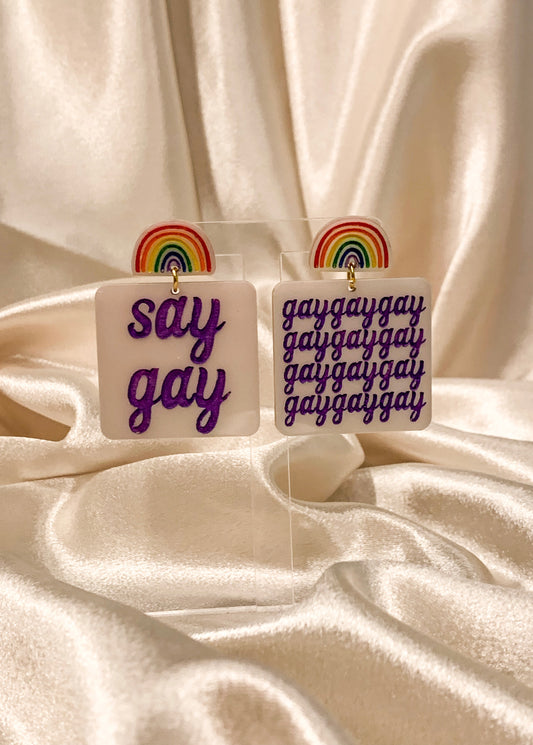 Say Gay! Earrings