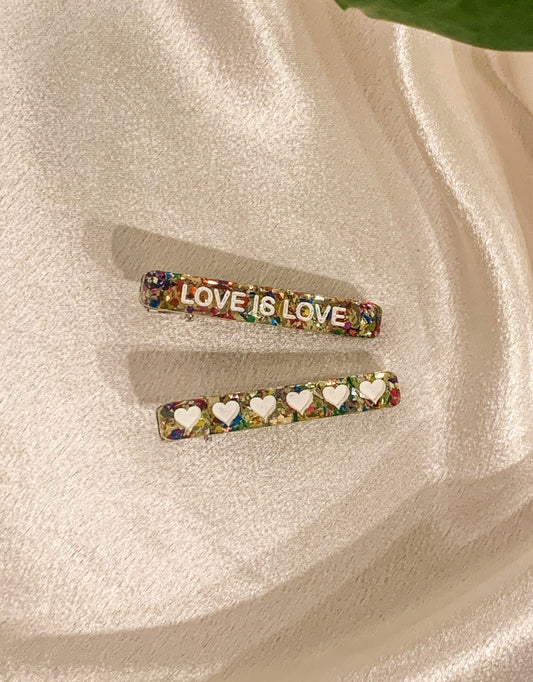 Love is Love Hair Barette Set